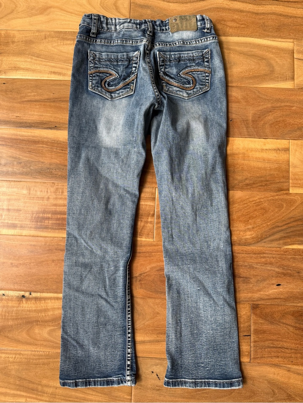 Silver Jeans Kids Tammy Classic Blue Denim Jeans with Back Pocket Stitch